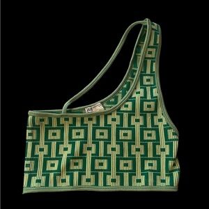ZARA Asymmetrical Green Crop Top